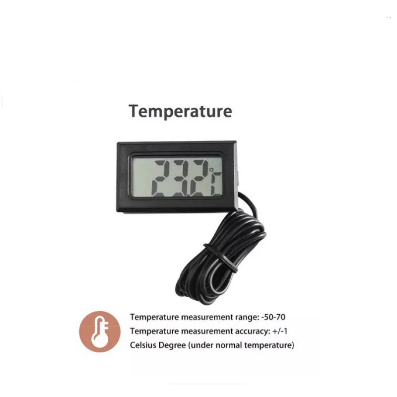 Mini Digitales LCD Thermometer mit Metallsonde Heim Innen Außen Temperaturdetektor