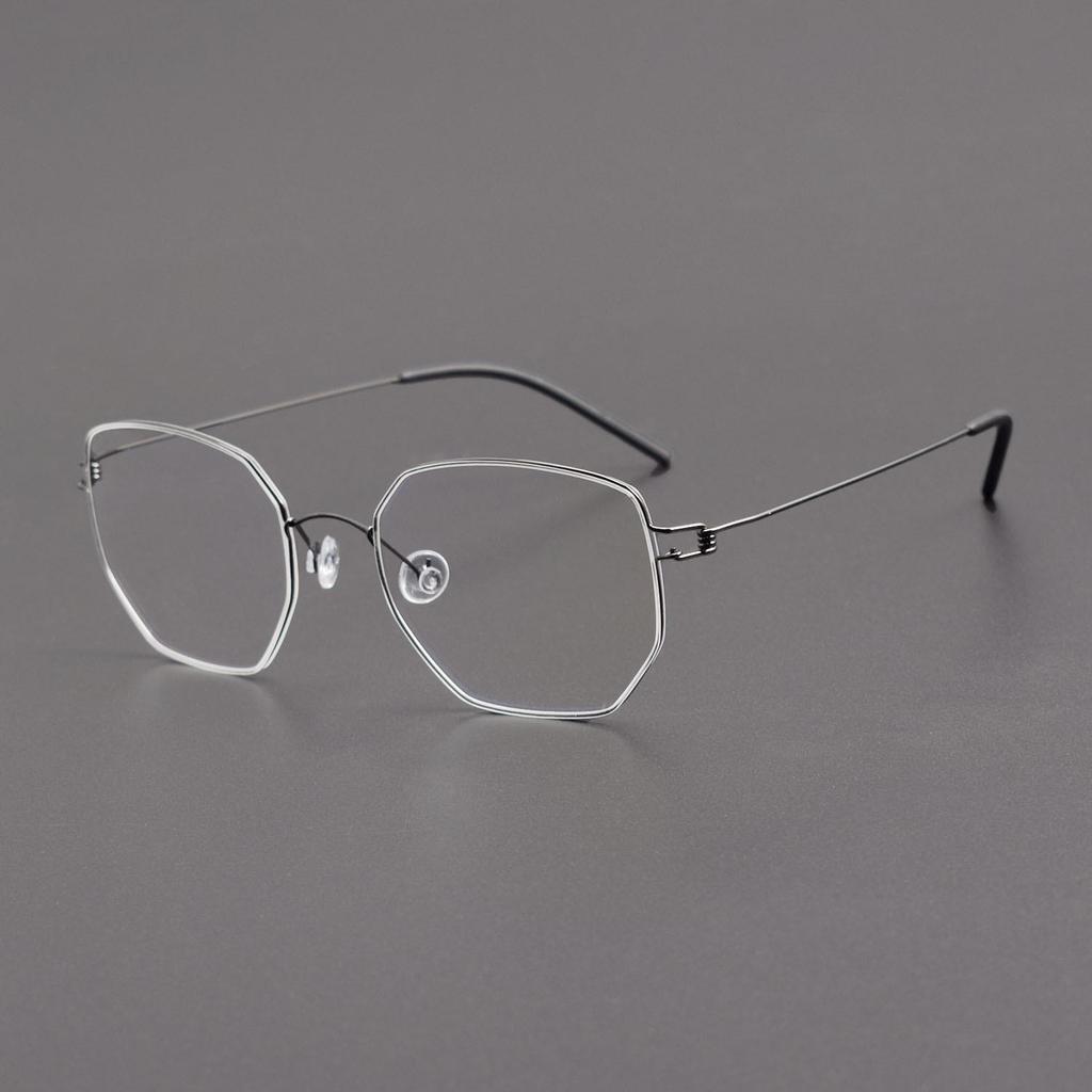 Linde Ultra-Light Esben Irregular Polygonal Anti-Blue Light Myopia Glasses Frame