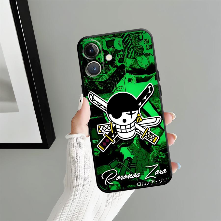 One Piece Logo Black Soft Phone Cover Case for iPhone XS Max 17Air 13 12 11 17 Pro Max XR 7 8 15 16 14 Plus
