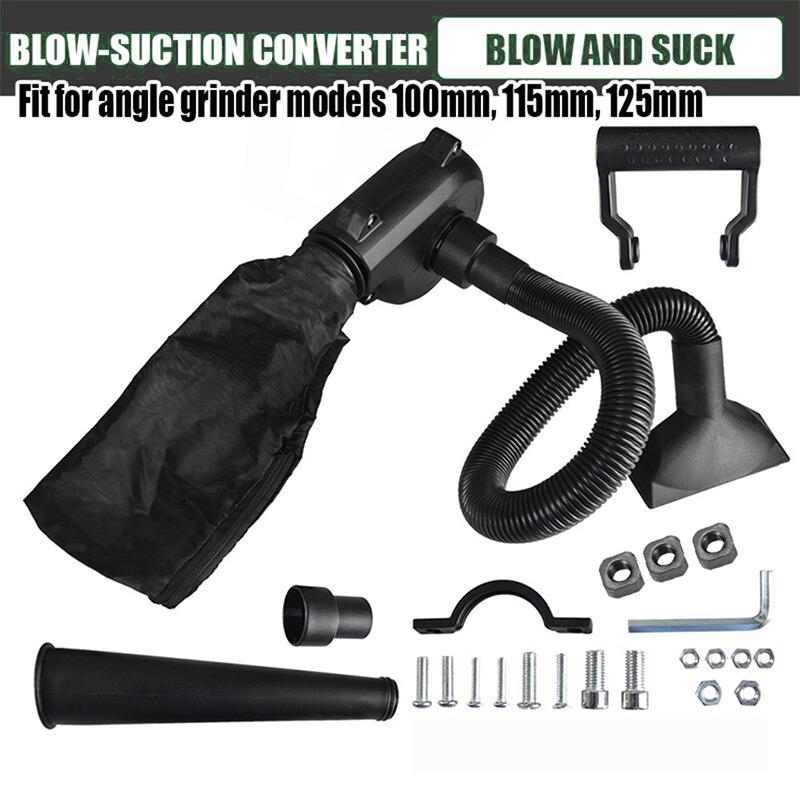 2-in-1 Converter Tool Angle Grinder Converted Into Blower Vacuum Cleaner Kit Blow Suction Sawdust Dust for Your House Accessory