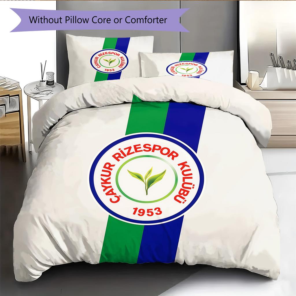 Caykur Rizespor Pattern Bedding Quilt Set Home Decoration Gift (1 * Duvet Cover + 2 * Pillowcase Without Core)