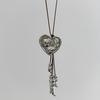Y2k Heart Pendant Necklace With Geometric Alloy Design For Bohemian Fashion Fans