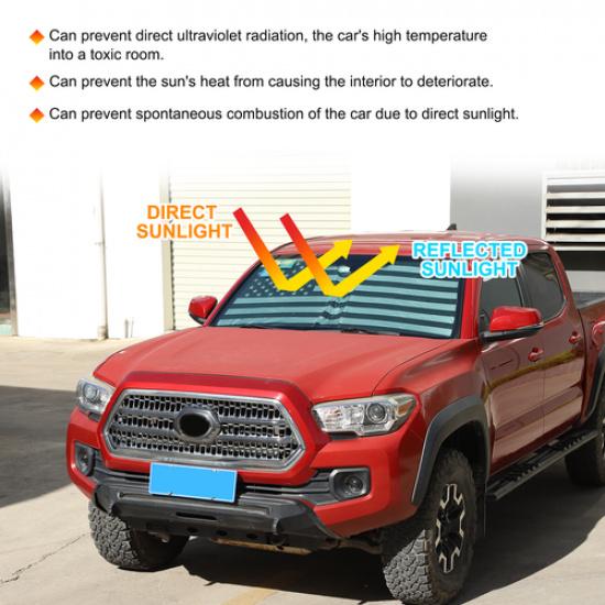 US Flag Car Sun Shade Windshield Window Cover For Toyota Tacoma 06-22 US