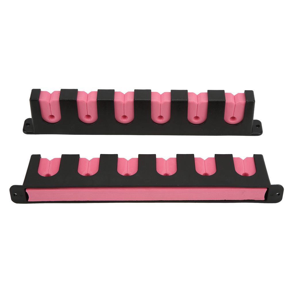 Wall Mounted Fishing Rod Rack Chemical Resistant Vertical 6 Fishing Rod Holder with 4 ScrewsPink