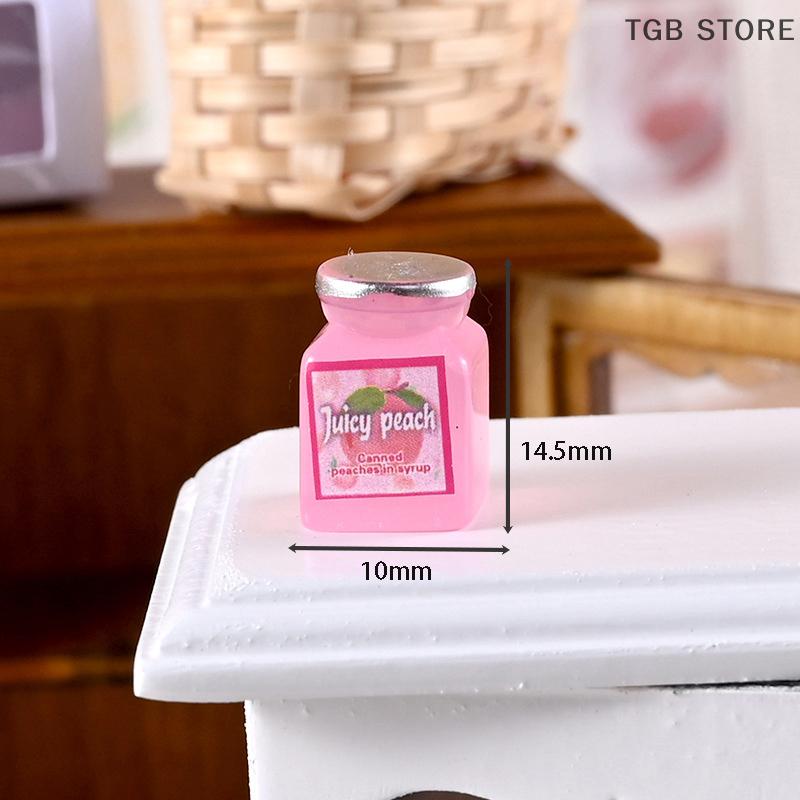 8/10Pcs 1:12 Micro Jam Bottle Simulation Model Dollhouse Miniature Kitchen Decoration Dolls House Accessories Toy