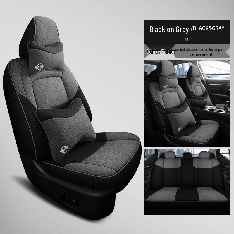 2023 Sylphy Full Surround Linen Seat Cover for All Seasons - 5-Seat Special Edition