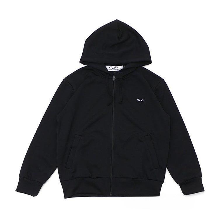 Felpa Streetwear Giapponese per Uomo Donna Coppia Pile Pesante Pullover Cuore Nero Ricamato Manica Lunga Top Oversize