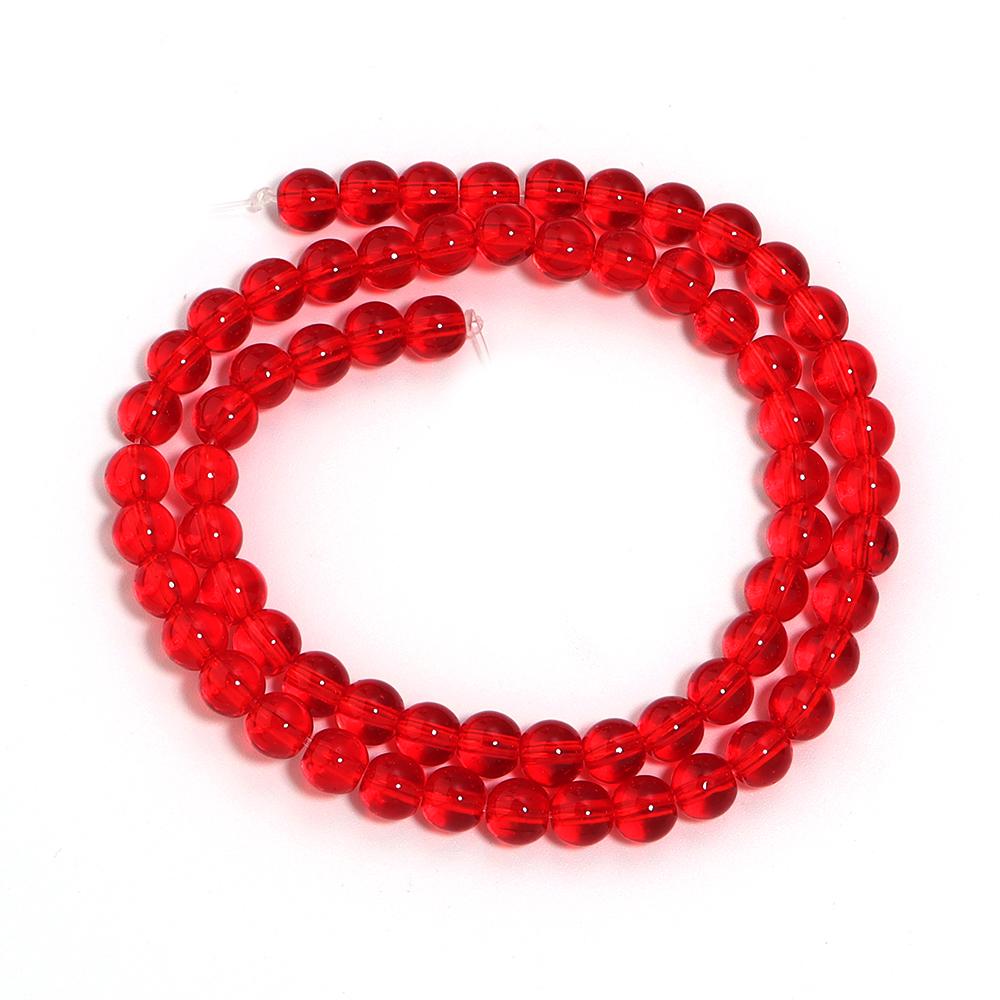 4 6 8 10 12mm Rote Glasperlen Glatte Runde Anhänger Lose Abstandshalter Perlen Für Schmuckherstellung DIY Handgefertigte Armbänder Halsketten Zubehör