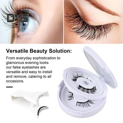 1 Set Magnetic False Eyelashes with Lash Applicator Tool Reusable Single/Double Layer Natural Wispy Fake Lashes Eyelash Clip Women Makeup Tools