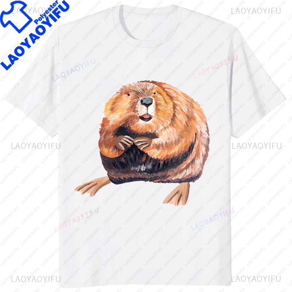 Asian Size A Clean Beaver Always Gets More Wood TShirt Funny Adult Joke Graphic Casual Fashion Loose Tshirt Hip Hop Y2k Unisex Tee