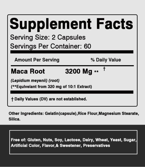 Men's Energy Supplement, All-natural, Potent Formula, Boosts Energy and Endurance, Vegetarian Capsules.