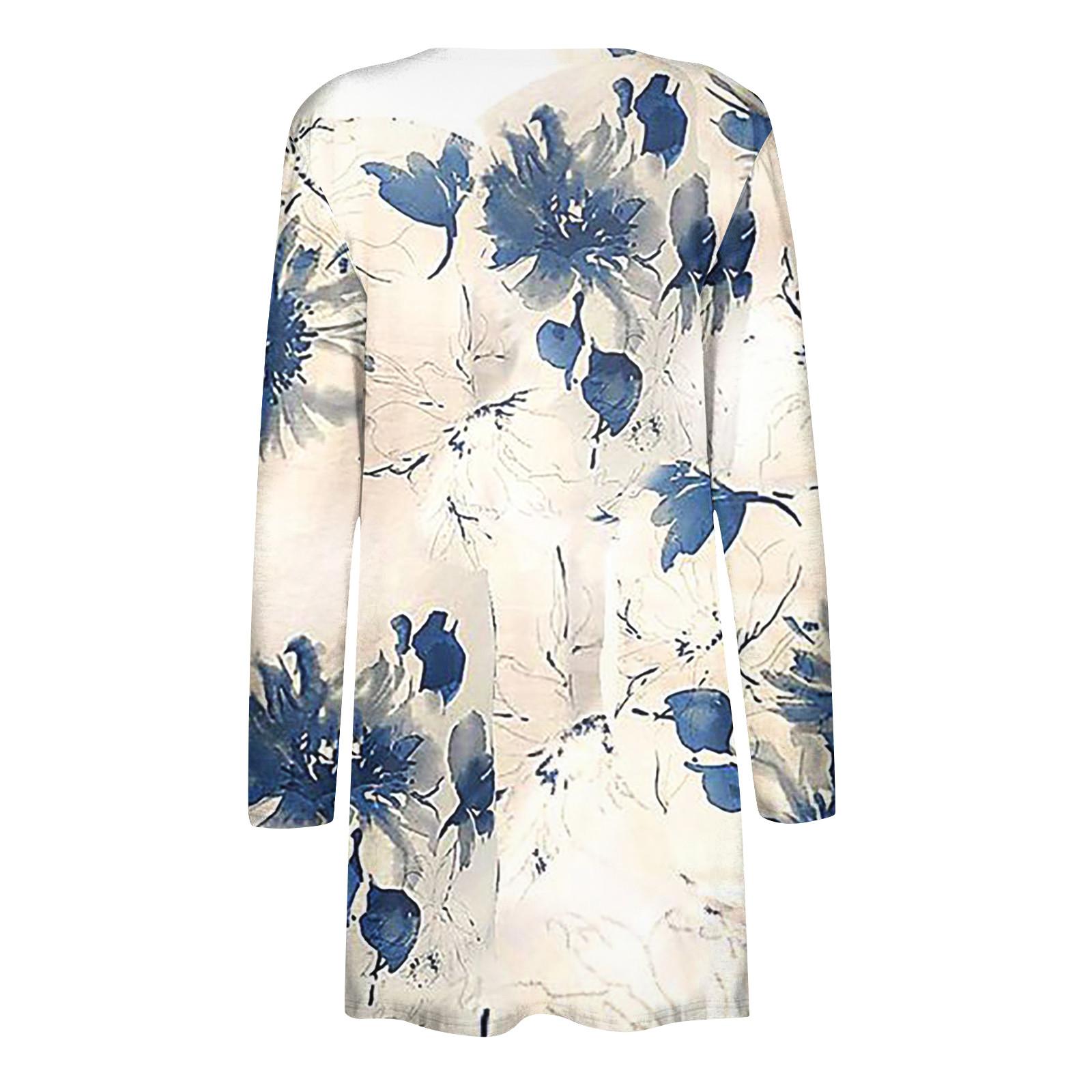 Женская модная свободная повседневная куртка-кардиган средней длины с длинными рукавами — фото 5