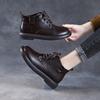 Leather Short Boots Women's Platform Martin Boots Autumn and Winter Thick Heel Women's Boots Leather Shoes Spring and Autumn Versatile Single Boots