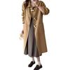 New double-sided wool coat, long big pocket horn wood buckle doll collar, thickened long wool cashmere coat.