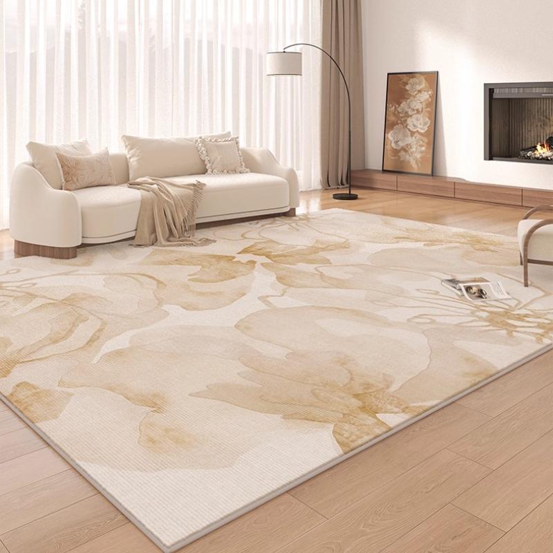 Maillard Style Carpets for Living Room Light Luxury Bedroom Decor Carpet Fluffy Soft French Floral Rug Home Thicken Plush Mat