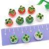 Set of 10 Colorful Glass Four-Leaf Clover Pumpkin Charms for DIY Jewelry