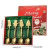 4Pcs Christmas Style Coffee Spoon Santa Christmas Trees Tea Spoon Dessert Drink Mixing Spoon for Christmas Tableware