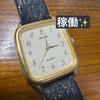Used ALBA Quartz Watch Gold Color Square Case