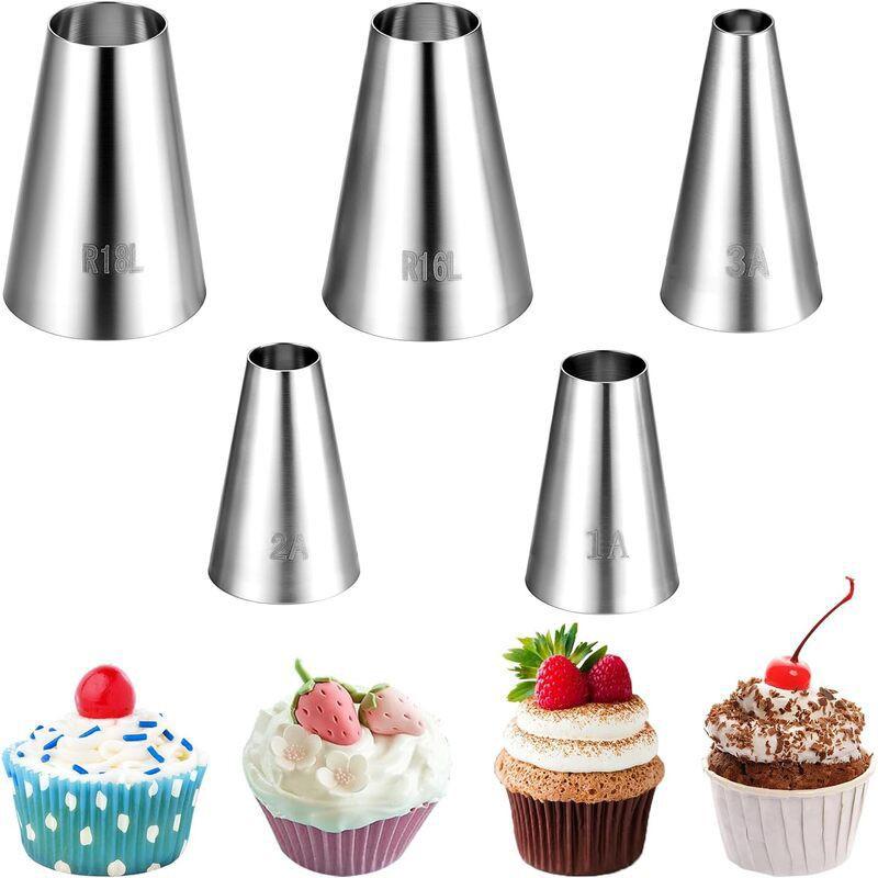 11-Piece Round Tip Piping Nozzles Set Buttercream Frosting Macarons Cake Decorating Writing