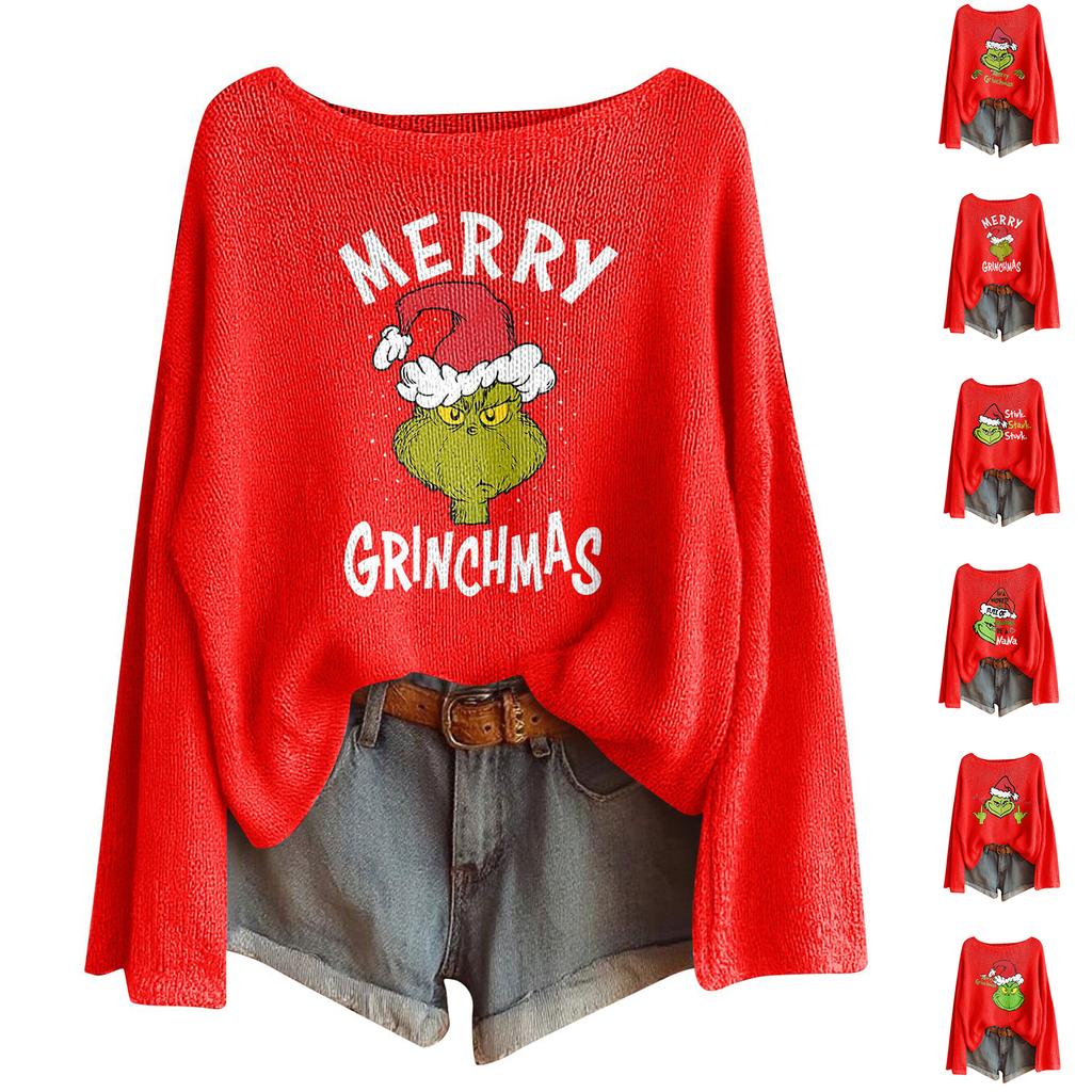 Women's Fashion Long Sleeve Christmas Snowman Snowflake Print Jacket Cardigan