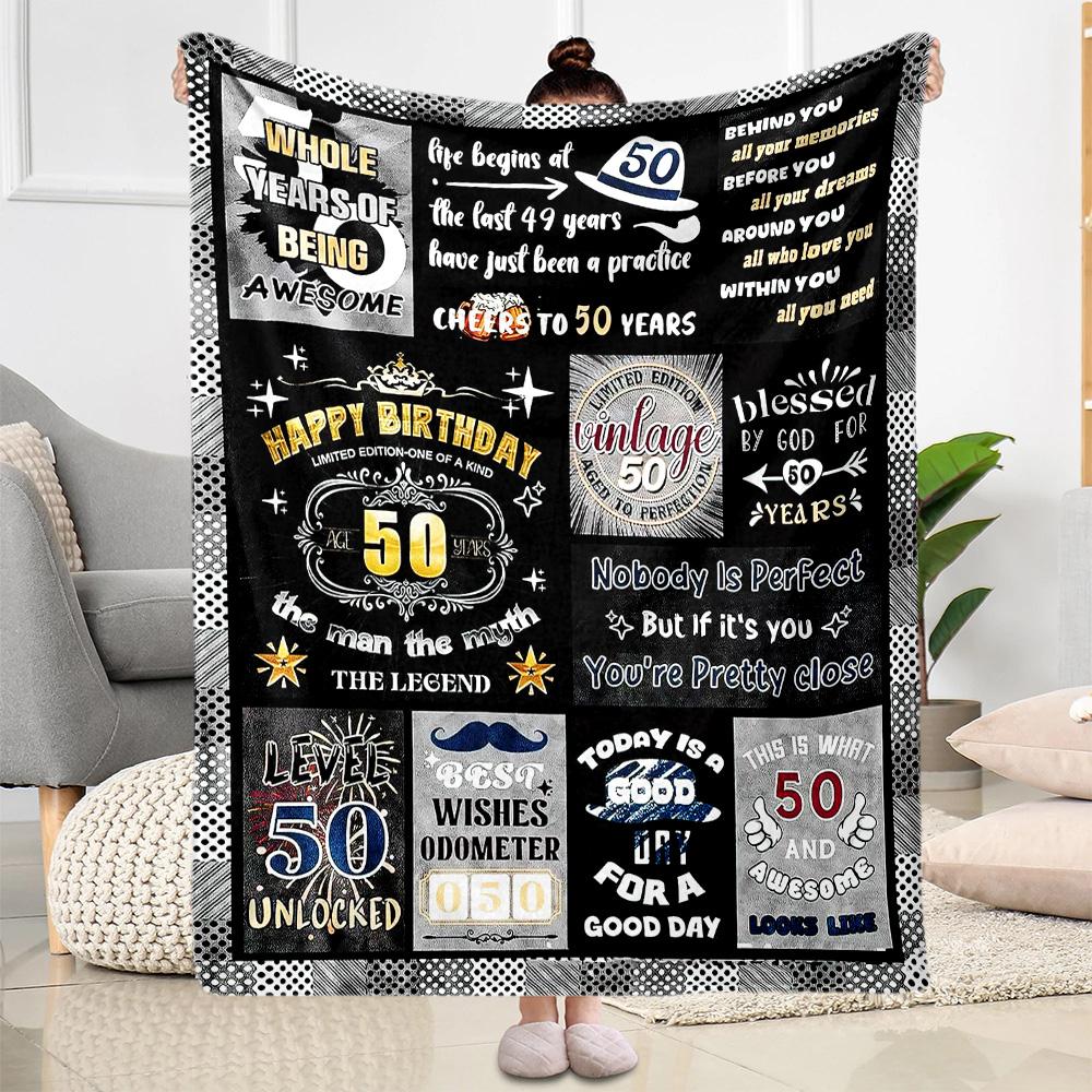 50 Years Of Love And Laughter flannel,Lightweight,Flannel Blanket,Comfortable Blanket, Sofa Blanket, Gift blankets,Holiday Gift Blanket Blankets
