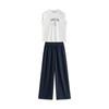 Chuyu Women's Relaxed Antibacterial Cotton T-shirt & Wide-Leg Pants Set
