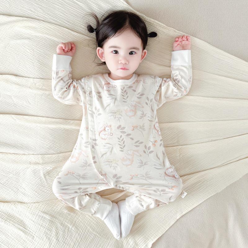 Double-Layer Pure Cotton Baby Romper: Breathable, Boneless, Close-Fitting, Warm Newborn Crawling Clothes.