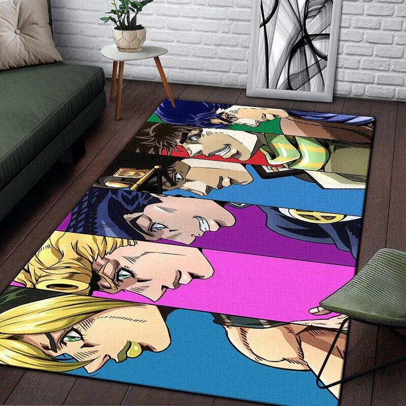 Jojo Anime Beautiful Painting Carpet for Living Room Large Area Rug Black Soft Carpet Home Decoration Mats Boho Rugs Picnic