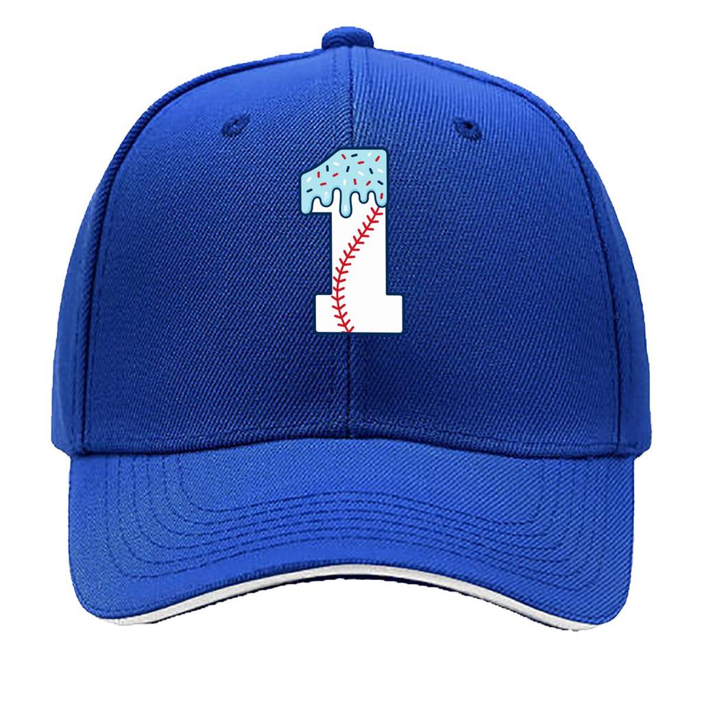 Baseball One Frosted Sprinkle Number Sandwich Baseball Cap Sun Cap Outdoor Workouts Hat