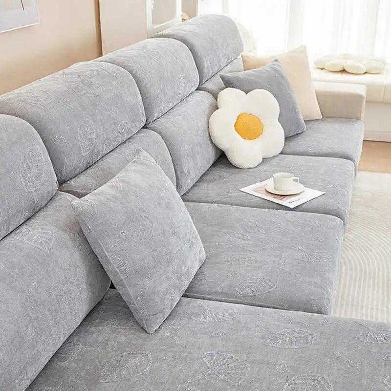 Sofa segmentowa do salonu Narzuty Zagęścić szenilowe antypoślizgowe pokrowce na kanapę 1/2/3/4 siedzenia Elastyczna narzuta na ławkę