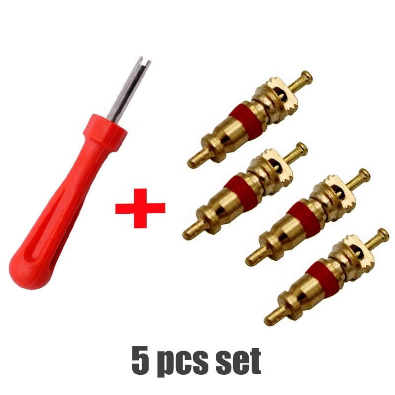 Portable Tire Valve Core Remover & Installer Tool for Car/Bike/Motorcycle Repair - Wrench Screwdriver