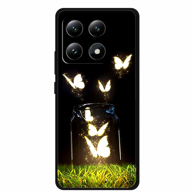 For Xiaomi 15T 5G Case Soft Silicone Black Phone Cover for Xiaomi 15T Pro 5G Cartoon Wolf Lion Bumper Dustproof Coque for Mi 15T