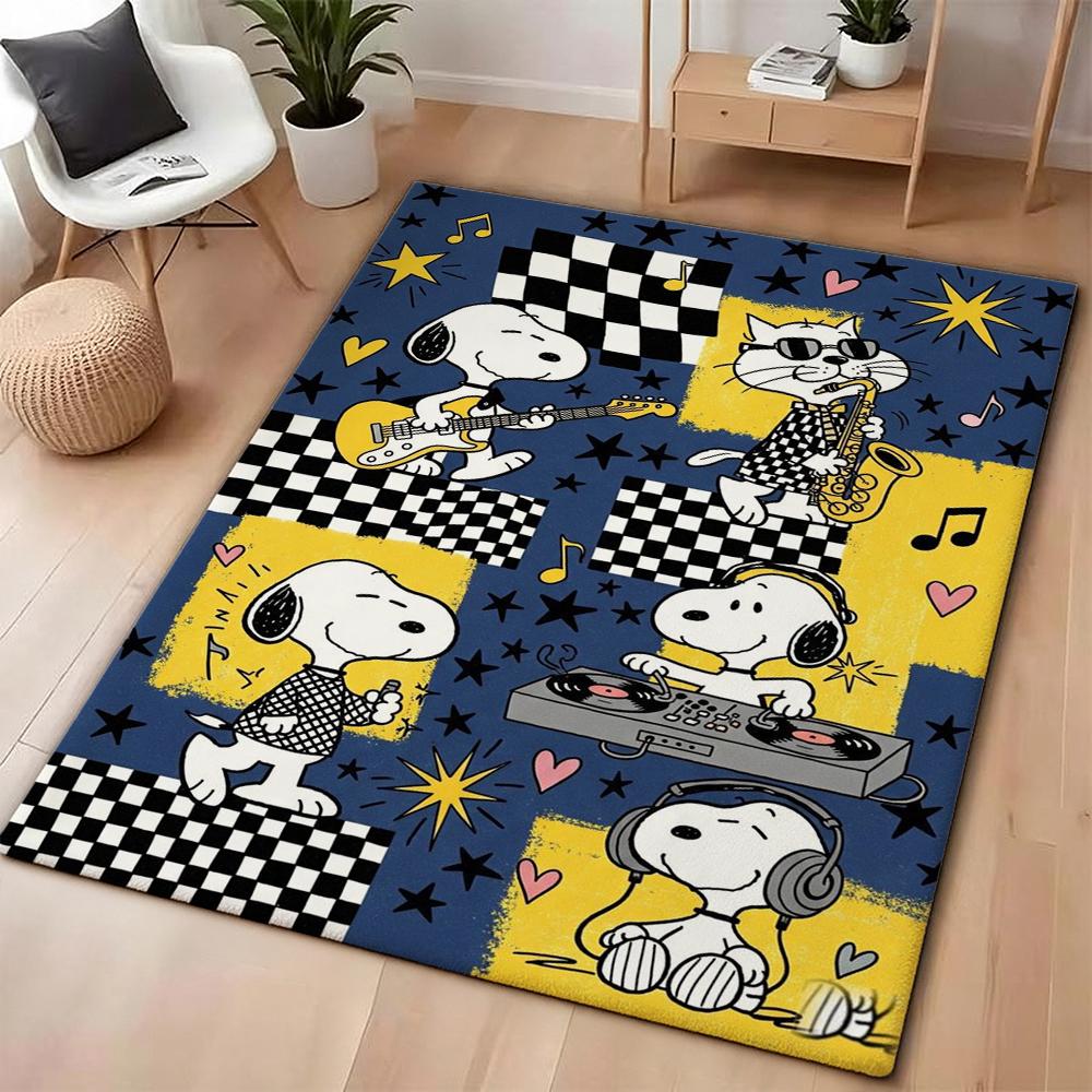 Snoopy Sweet Love Ride Rectangular Rug Nonslip Easyclean Carpet For Kids Bedroom Play Area Home Decor Great Holiday Gift