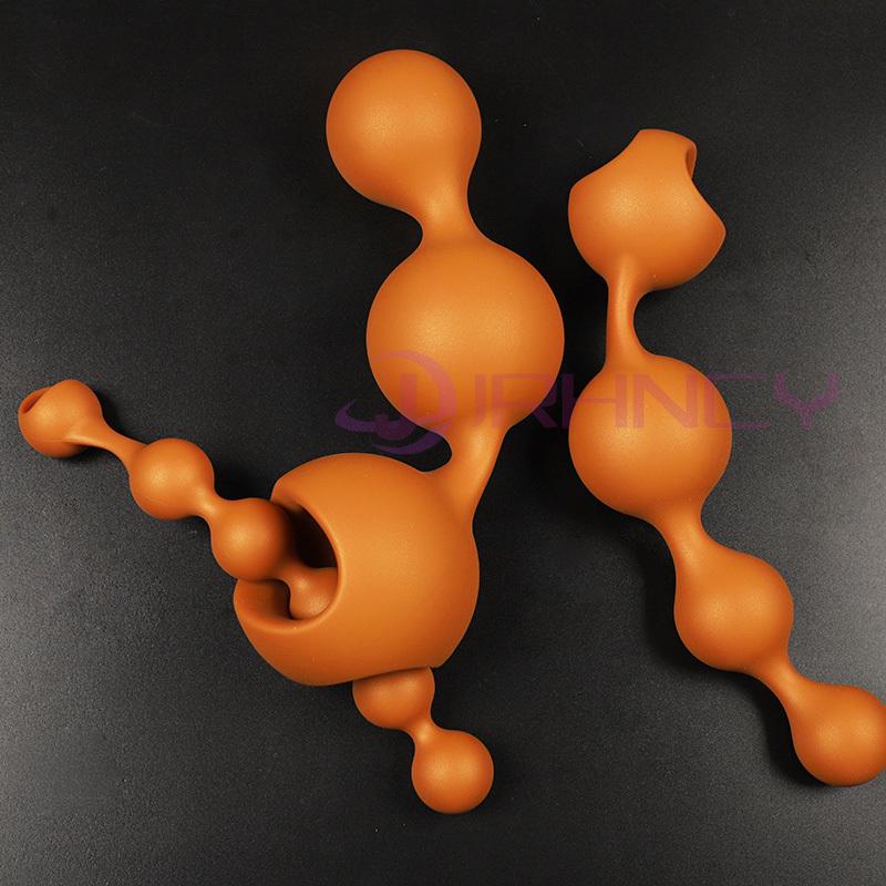 3-9cm Huge Anal Beads Liquid Silicone Anal Balls Dilation Training Soft Butt Plug Gay Sex Toys For Men Women Big Anal Plug
