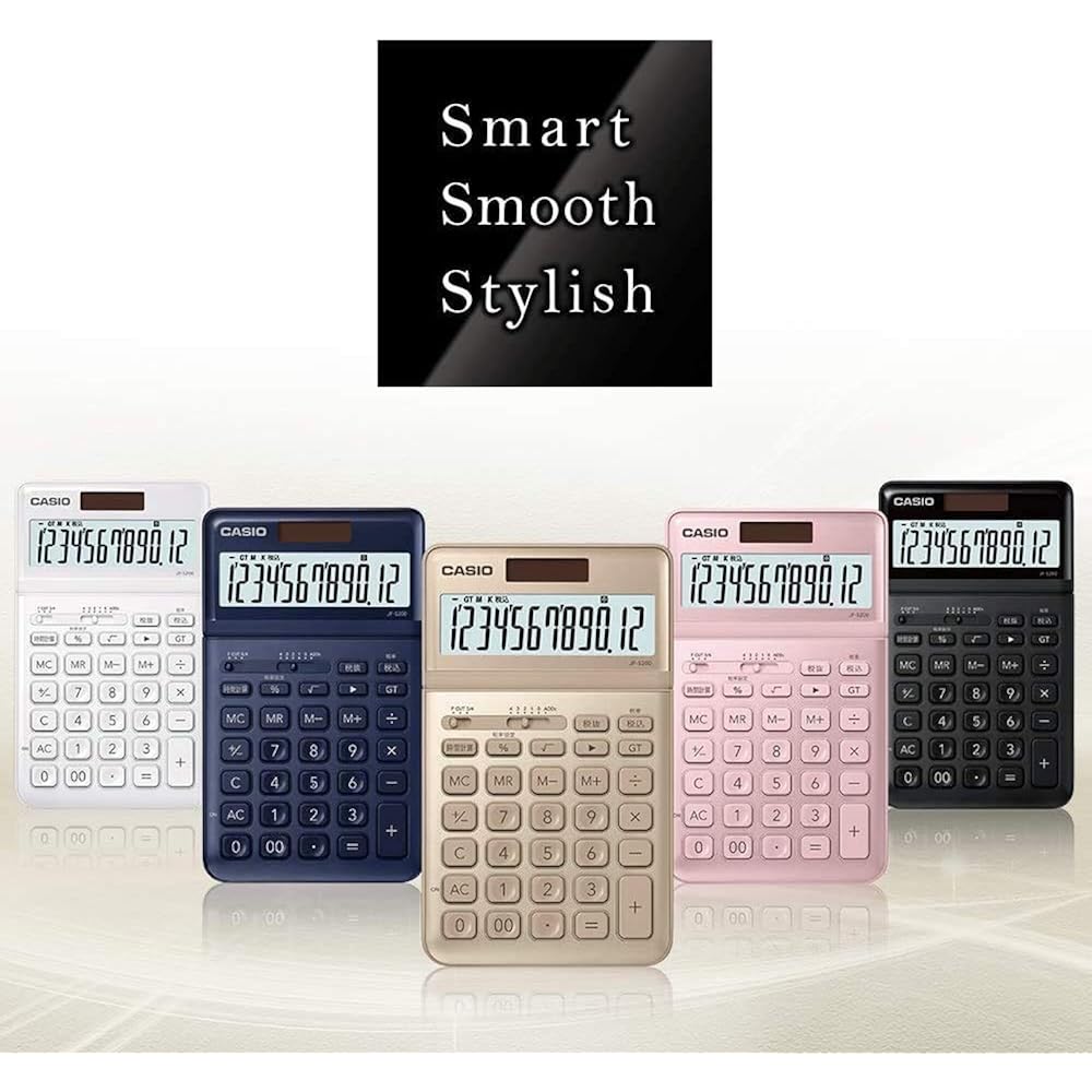 Casio Stylish Calculator Gold 12 Digit Just Type JF-S200-GD-N
