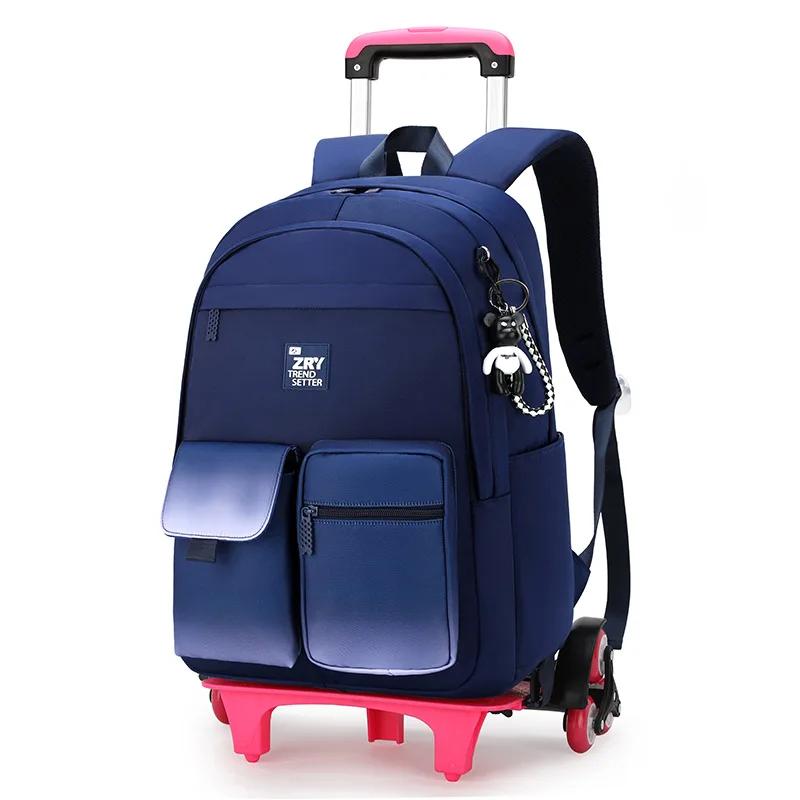 Schoolrugzak met Wielen voor Kinderen Rollende Rugzak voor Meisjes Student Wheeled Backpack Trolley Schooltas Reis Trolley Bagage