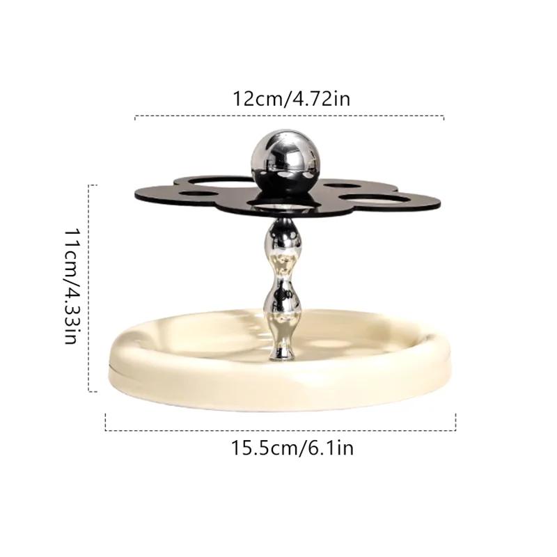 1pc Flower Shape Acrylic Electric Toothbrush Holder Toothpaste Storage Rack Makeup Brush Storage Rack Bathroom Desktop Organizer