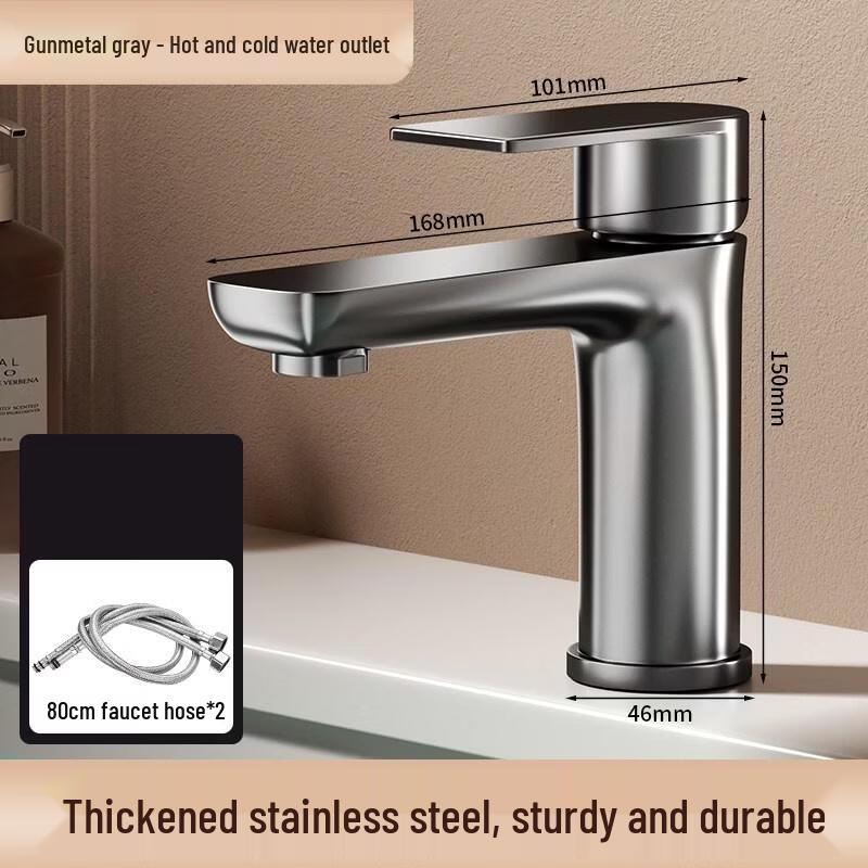 HANDUNYOU Stainless Steel Hot and Cold Bathroom Faucet