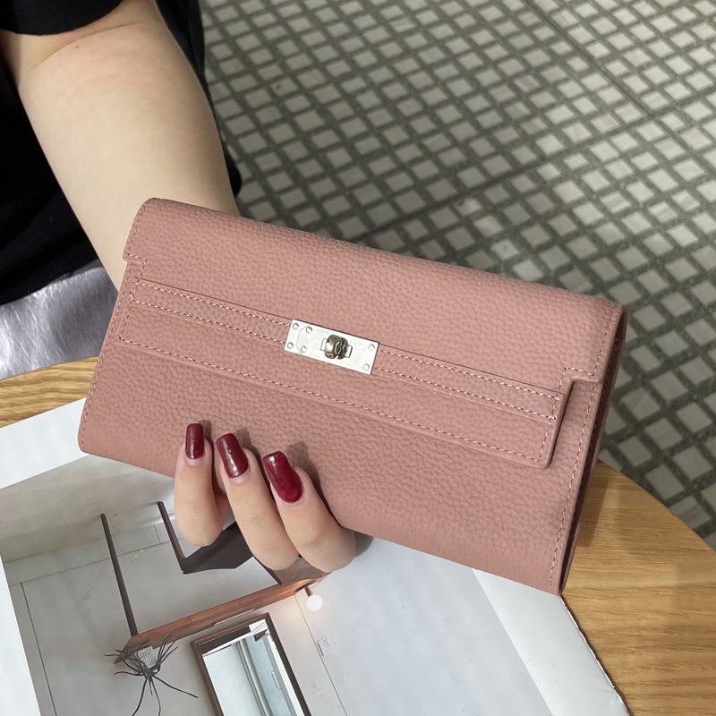 2025 Женский Премиальный Кожаный Клатч-Кошелек из Воловьей Кожи - Многофункциональная Длинная Сумка для Телефона розовый