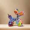1pc Colorful Resin Balloon Dog Sculpture,Home Decor Small Statue,Resin Balloon Dog Desktop Decor For Office, Balloon Dog Decor,Graffiti,Surprise Gift