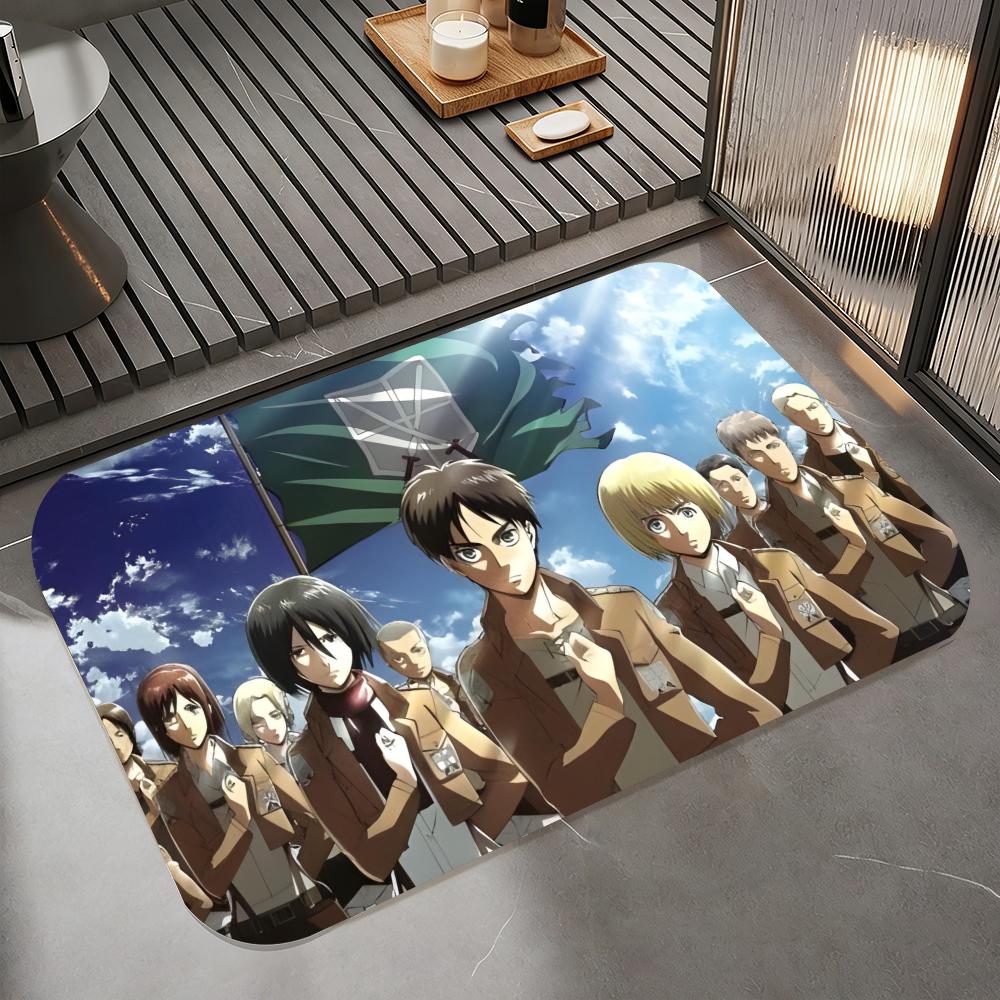 Anime A-Attack On Titan Floor Mat Diatomite Bath Mat, Quick Dry Absorbent Non-Slip Door Mat