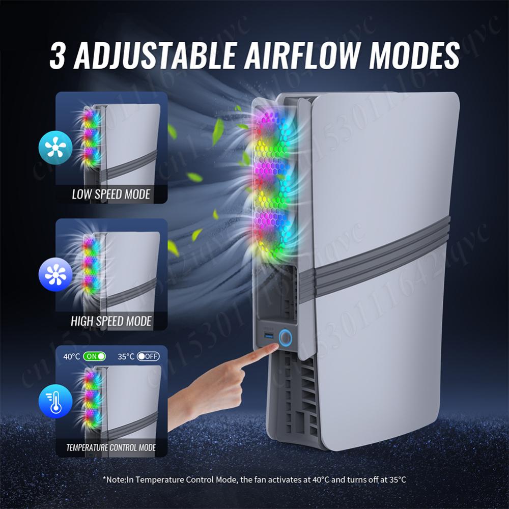 Cooling Fan For PS5 Pro/PS5 Slim External Fan Cooler Game Console Cooling Fan for Playstation 5 Pro/Slim Disc & Digital Edition