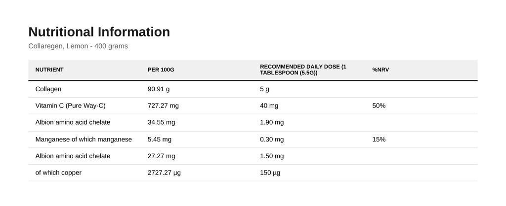 Collaregen, Lemon - 400 Grams