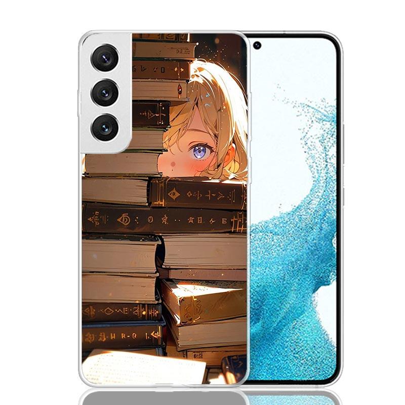 Read Books Illustration Reading Phone Case For Samsung Galaxy S26 S25 Edge S24 S23 FE S22 Ultra S21 Plus S20 + Fundas Cover Coqu
