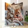 Cute Kittens Phone Pattern Blanket Bedroom Blanket for Livingroom Couch Lunch Break Soft Throw for Friend's Festival Gift