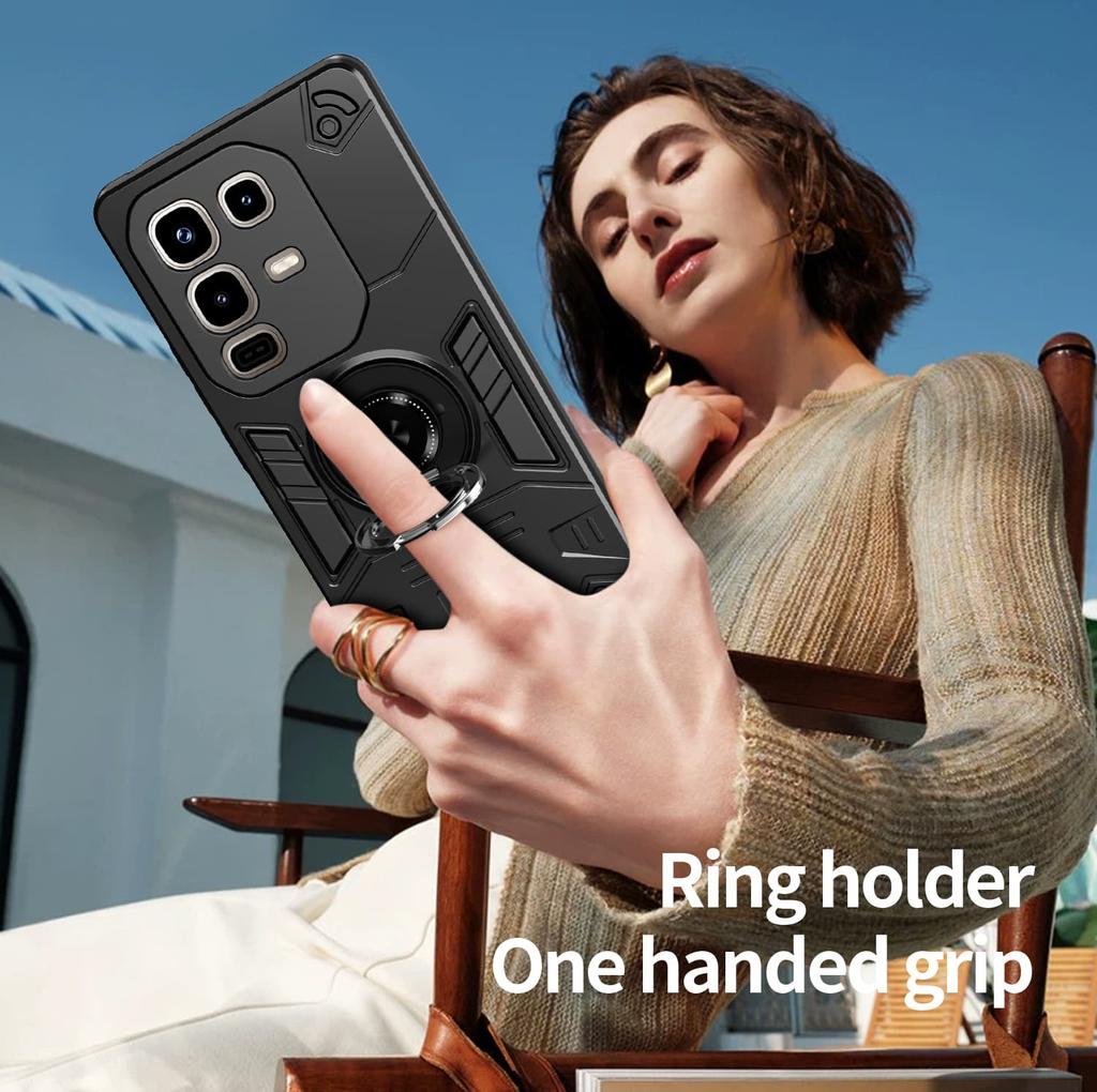 Military Grade Case For INFINIX Note 50 Pro 50s 50X 4G Note50 Pro Note50s Armor Shockproof Ring Stand Holder Shell Coque Fundas