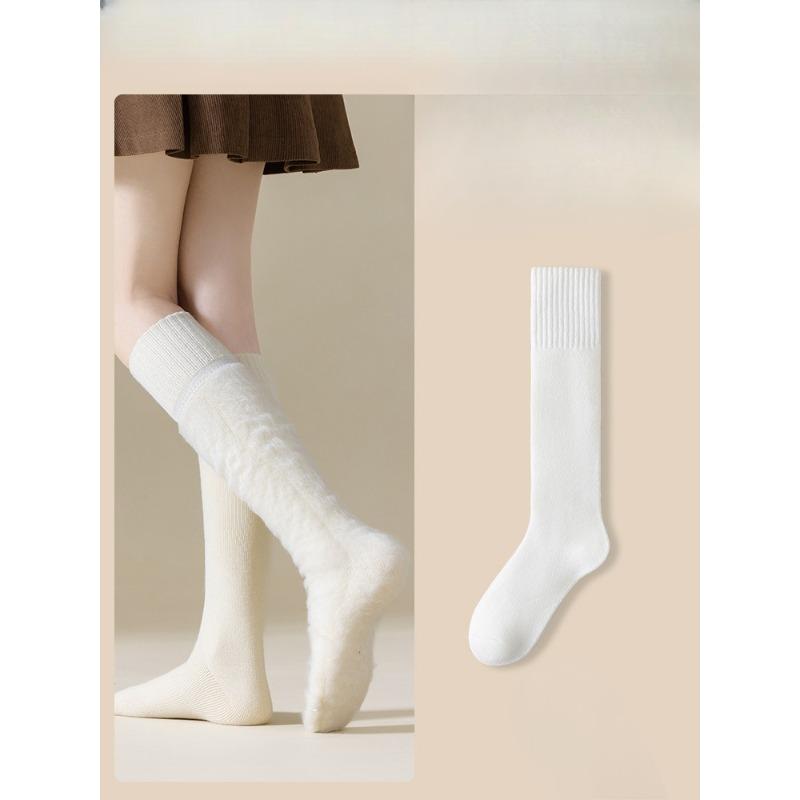 Women's Autumn and Winter Plush Thickened Warm Heat Storage Sweat Absorption Calf Socks
