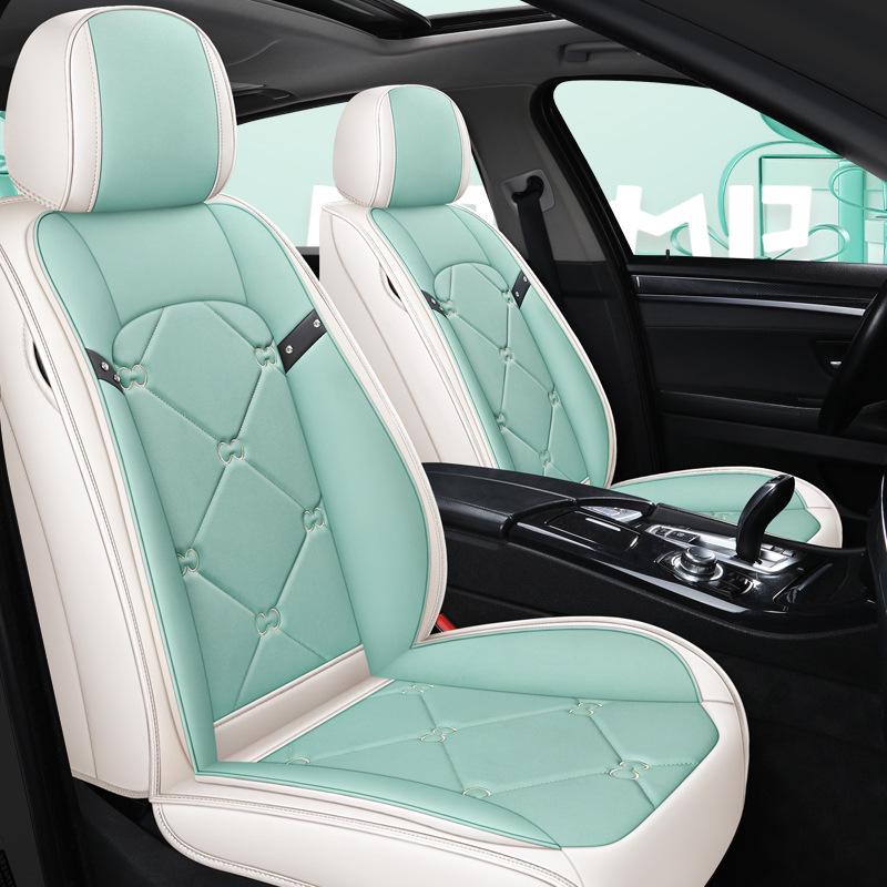 New All-Season Full Leather Cartoon Car Seat Cushion Cover