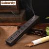 Ebony Long Incense Box Hollow Craft Household Incense Burner Aromatherapy Furnace Zen Censer Burner Holder Home Decoration Craft