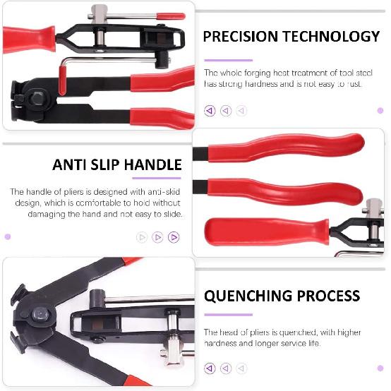 10pcs CV Boot Clamps Pliers Kit, Ear Boot Tie Pliers,Stainless Steel Universal Adjustable AXLE CV Joint Boot Crimp Clamp Kit,Hose Axle Plier CV Clamp